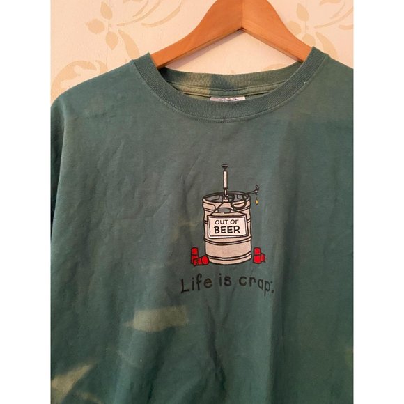 Men's Large Life is Crap "Out of Beer" Tye Dye T-S - Picture 1 of 3